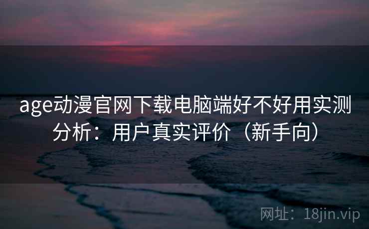 age动漫官网下载电脑端好不好用实测分析：用户真实评价（新手向）