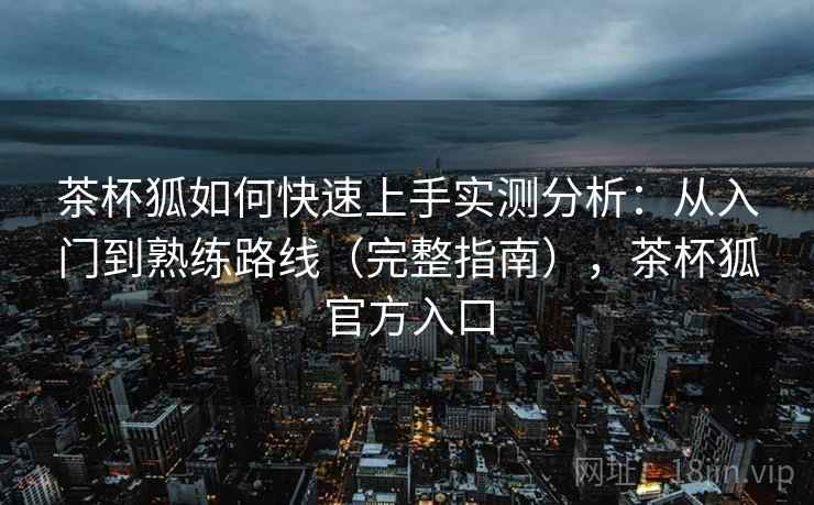 茶杯狐如何快速上手实测分析：从入门到熟练路线（完整指南），茶杯狐官方入口